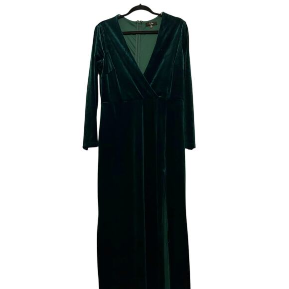Lulus Green Velvet Gown - Size XL - Picture 2 of 11